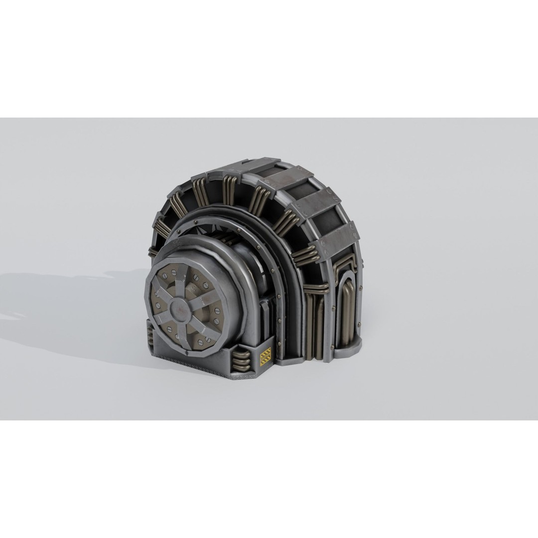 Industrial Generator 3D Model – Low Poly Game Asset, PBR Textures - View 8