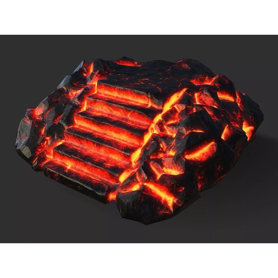 Stone Stairs 3D Model – Low Poly PBR Game Asset, FBX, OBJ - View 2