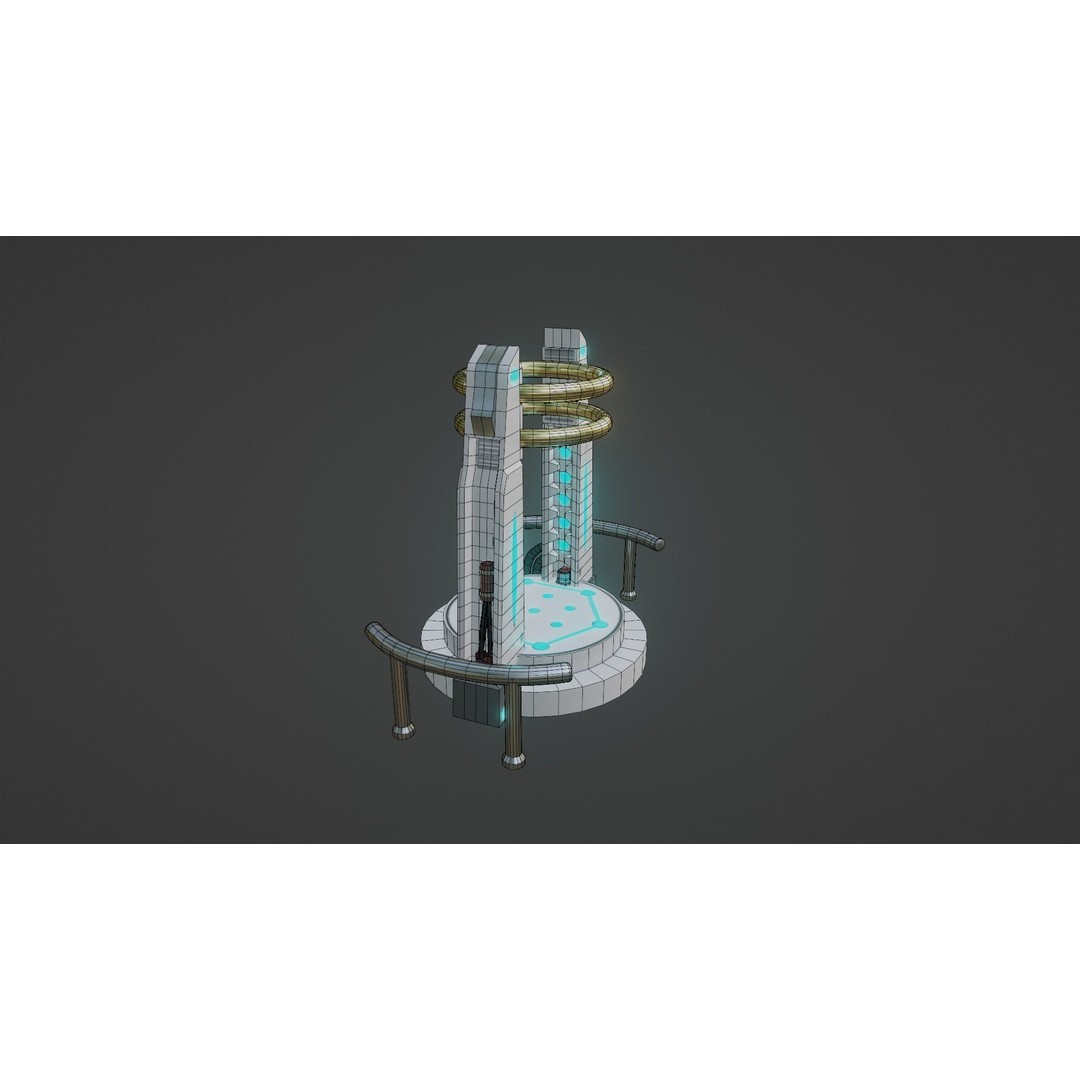 Portal Gate 3D Model – Low Poly Sci-Fi Teleporter with PBR Textures