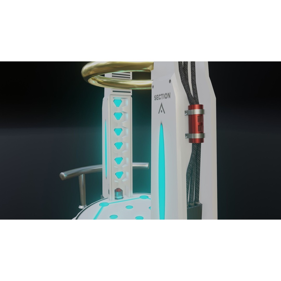 Portal Gate 3D Model – Low Poly Sci-Fi Teleporter with PBR Textures - View 11