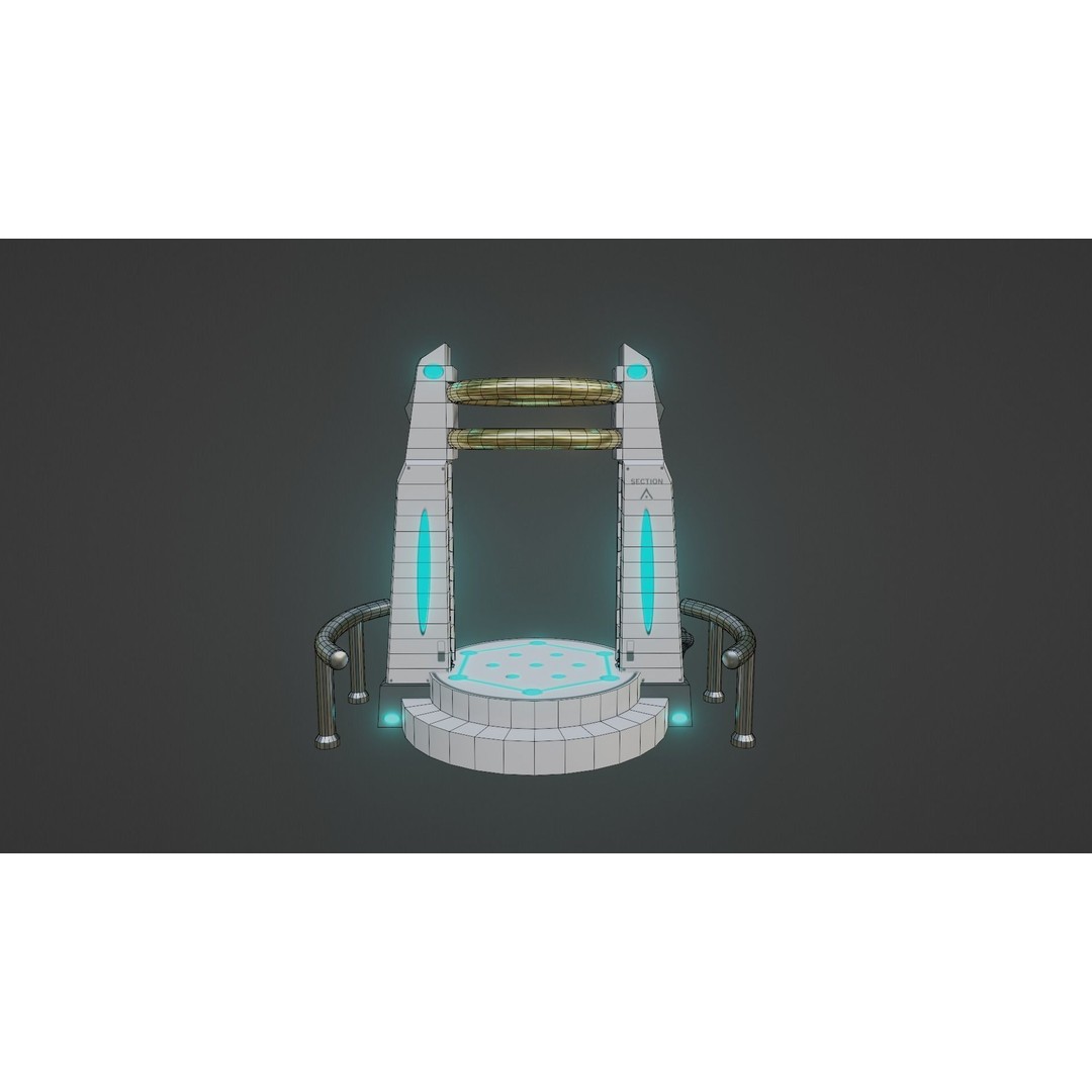 Portal Gate 3D Model – Low Poly Sci-Fi Teleporter with PBR Textures - View 13