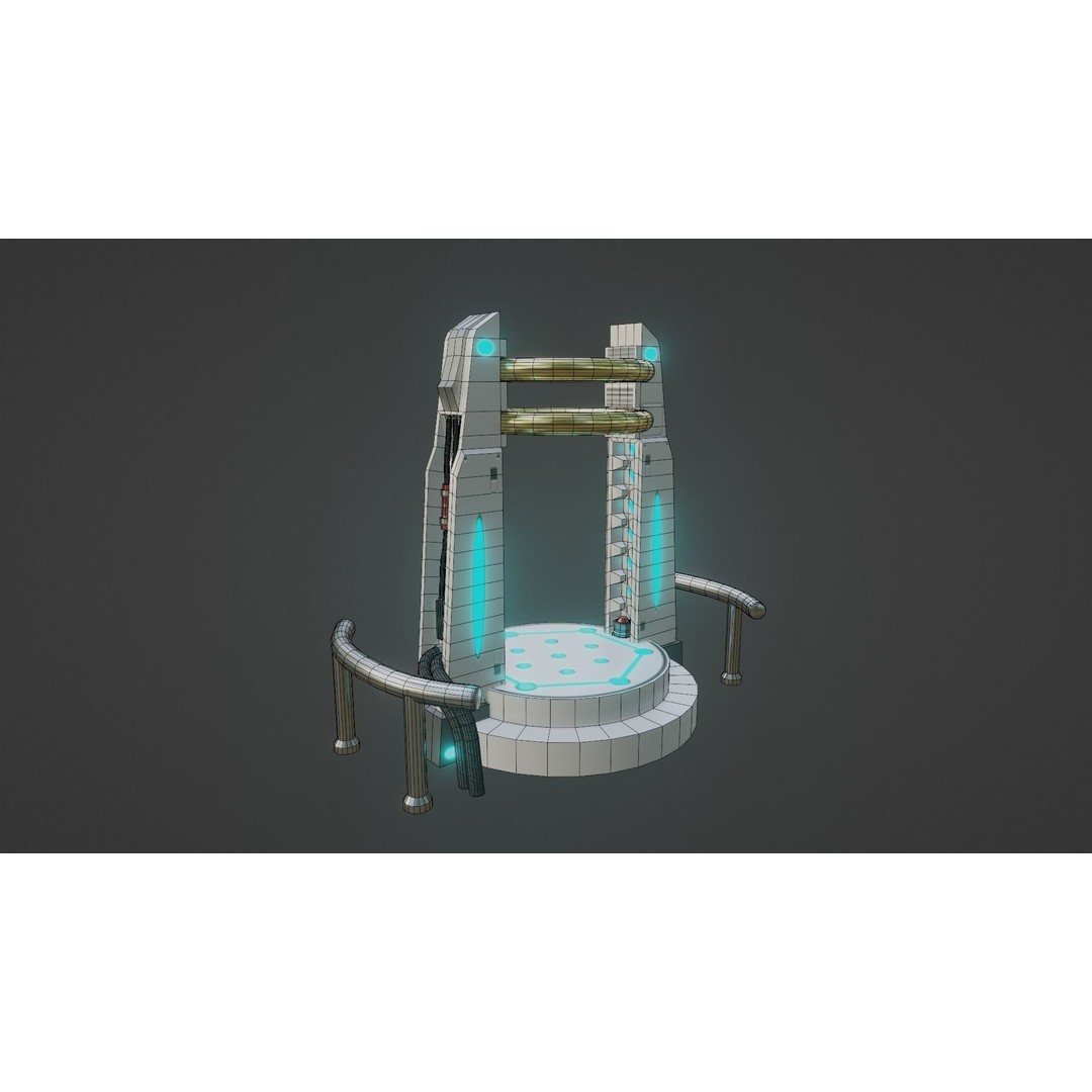 Portal Gate 3D Model – Low Poly Sci-Fi Teleporter with PBR Textures - View 14