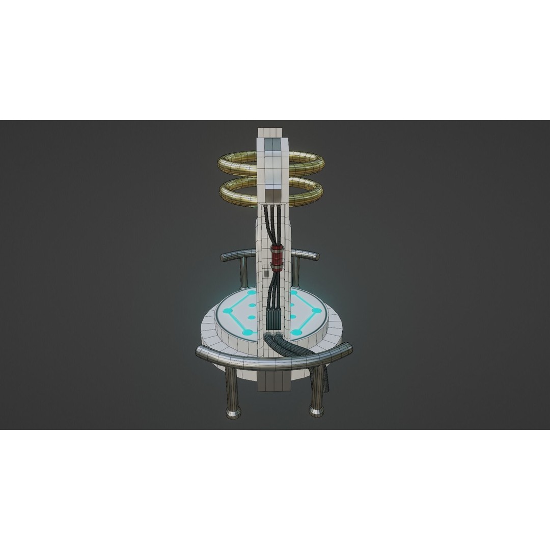 Portal Gate 3D Model – Low Poly Sci-Fi Teleporter with PBR Textures - View 15