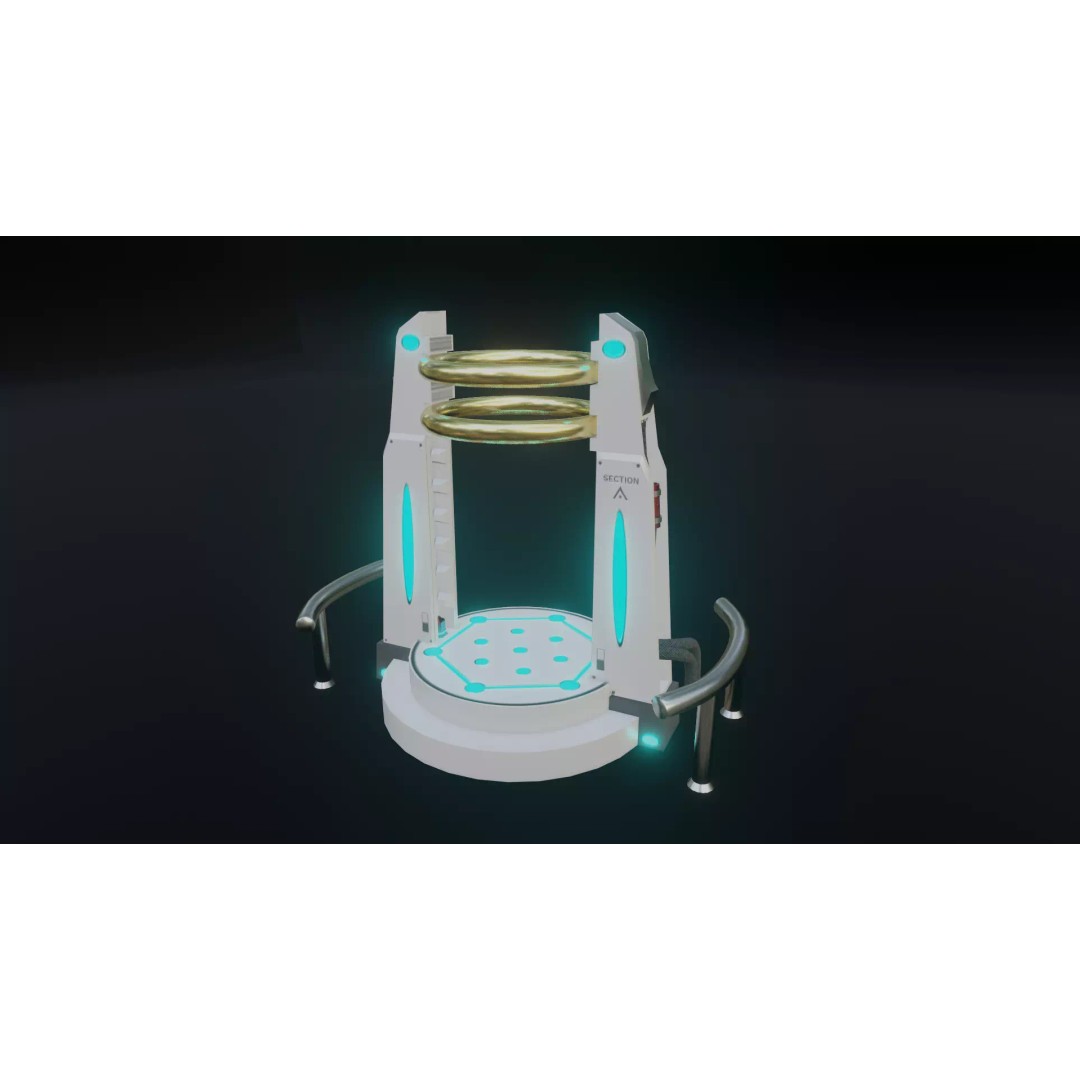 Portal Gate 3D Model – Low Poly Sci-Fi Teleporter with PBR Textures - View 2