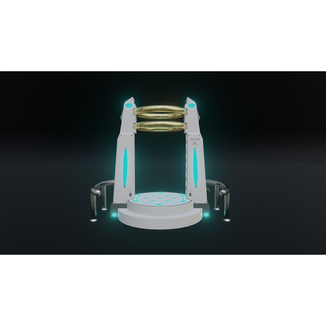 Portal Gate 3D Model – Low Poly Sci-Fi Teleporter with PBR Textures - View 3
