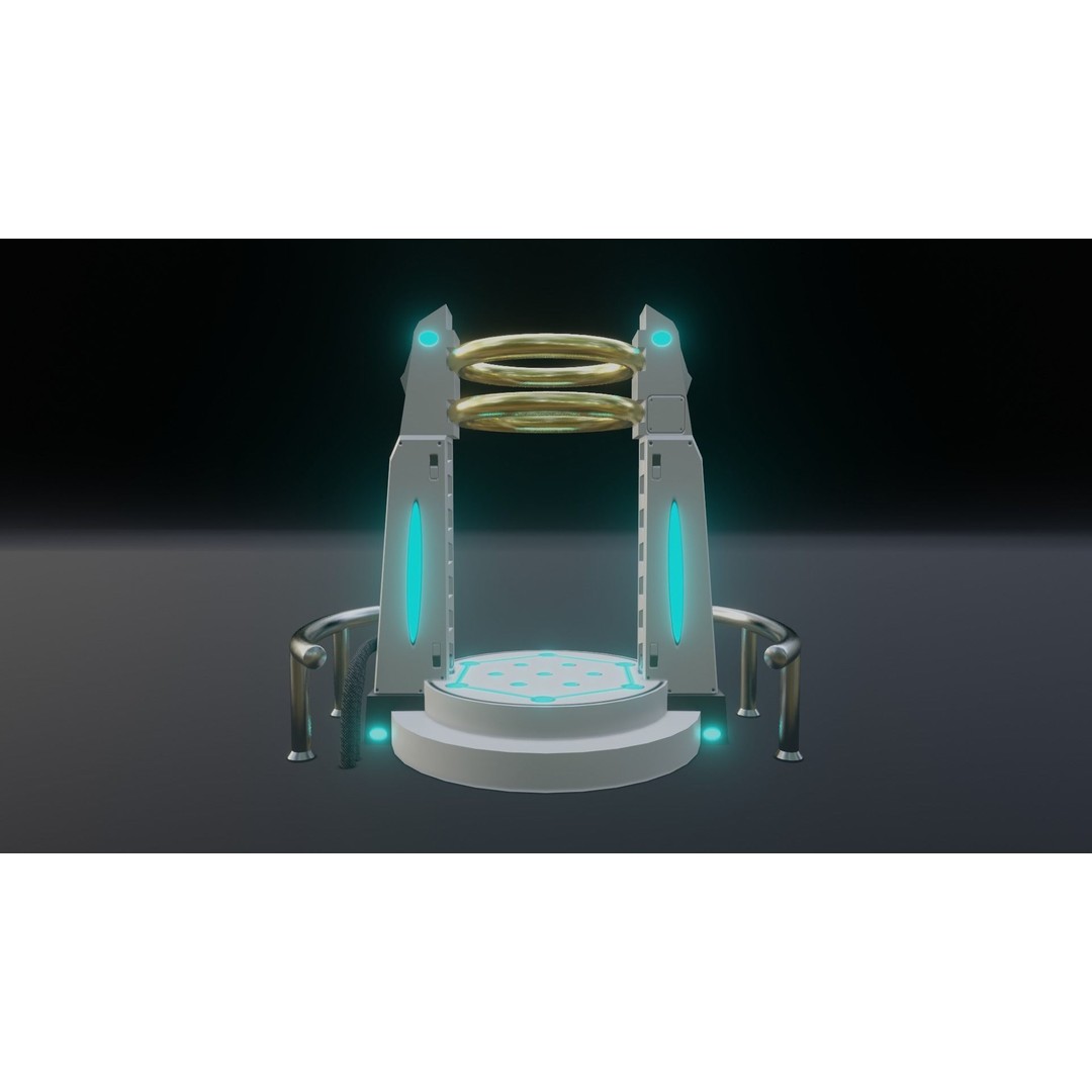 Portal Gate 3D Model – Low Poly Sci-Fi Teleporter with PBR Textures - View 4
