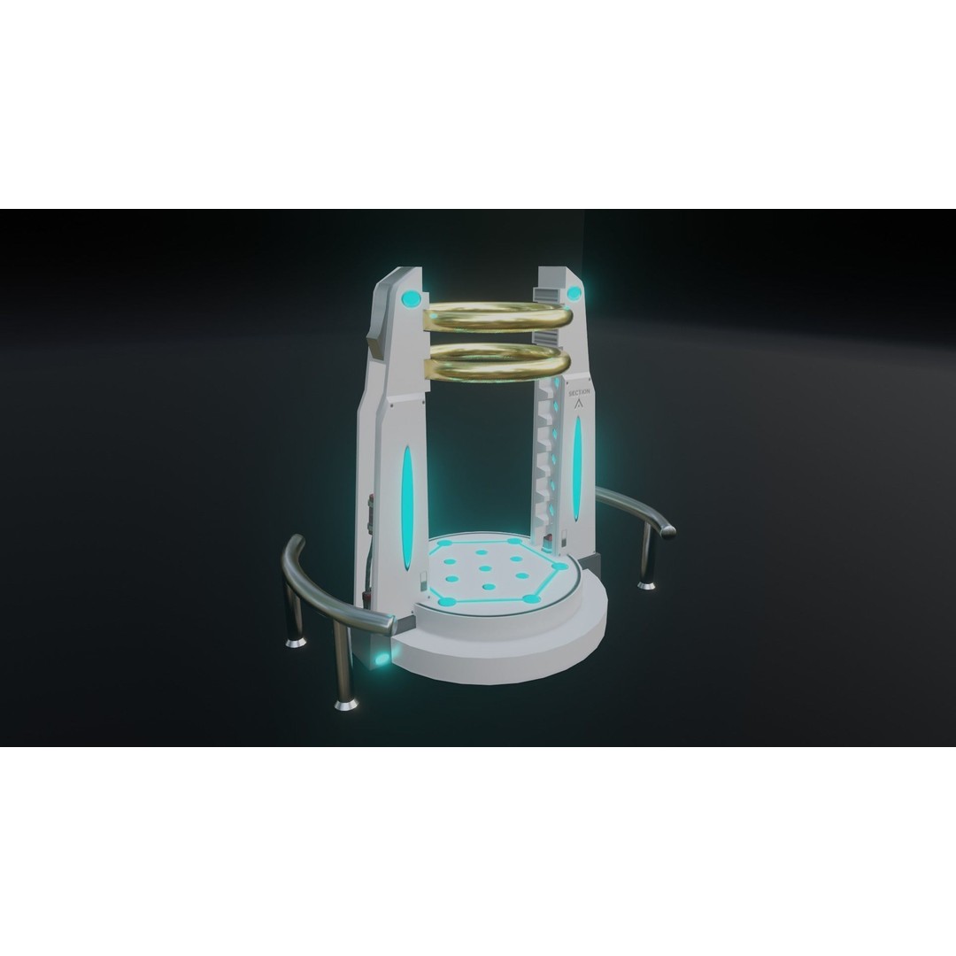 Portal Gate 3D Model – Low Poly Sci-Fi Teleporter with PBR Textures - View 5