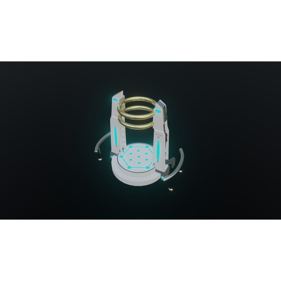 Portal Gate 3D Model – Low Poly Sci-Fi Teleporter with PBR Textures - View 6