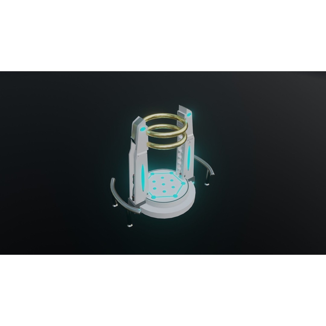 Portal Gate 3D Model – Low Poly Sci-Fi Teleporter with PBR Textures - View 7