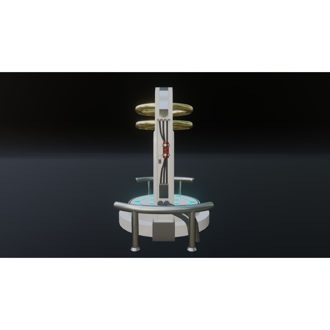 Portal Gate 3D Model – Low Poly Sci-Fi Teleporter with PBR Textures - View 8