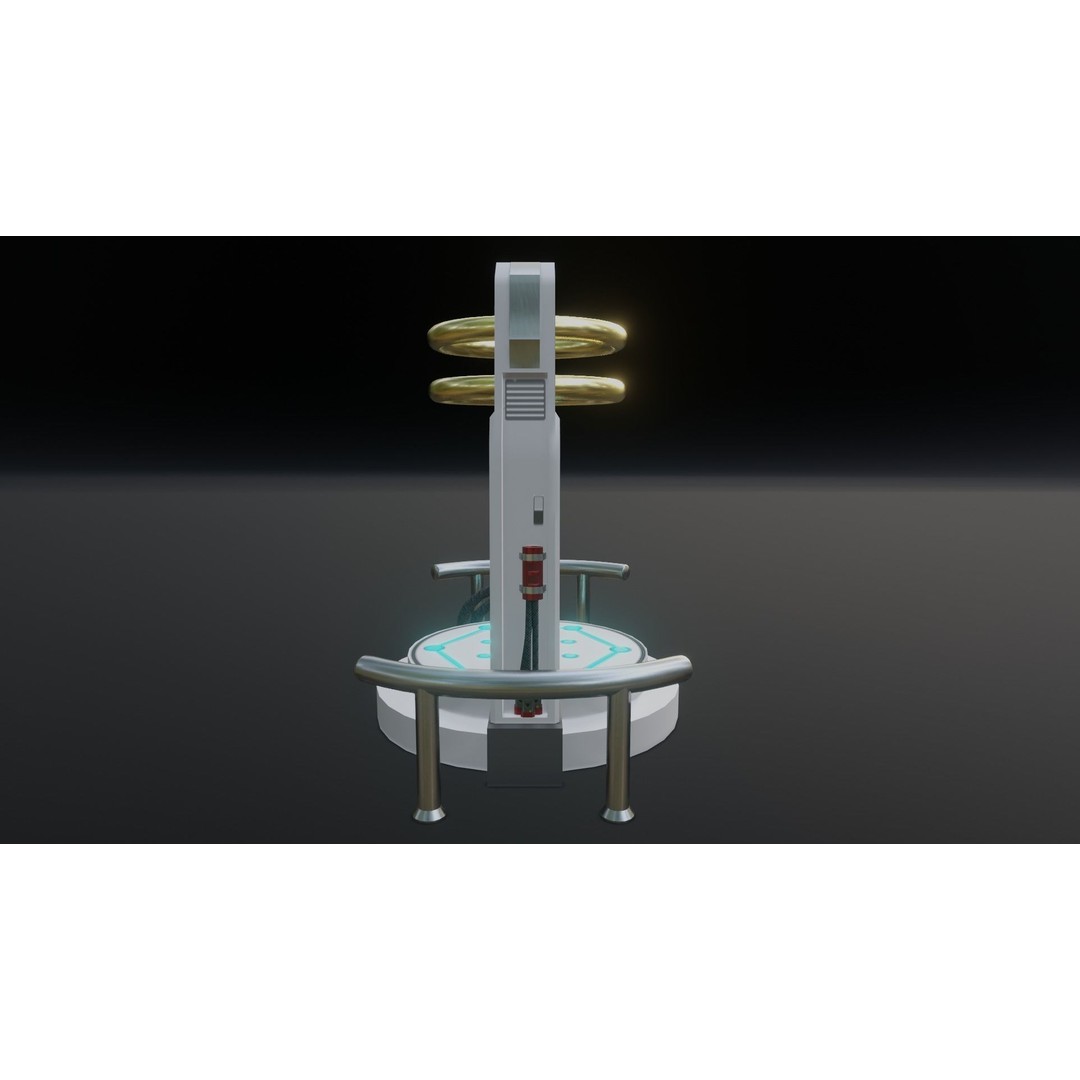 Portal Gate 3D Model – Low Poly Sci-Fi Teleporter with PBR Textures - View 9