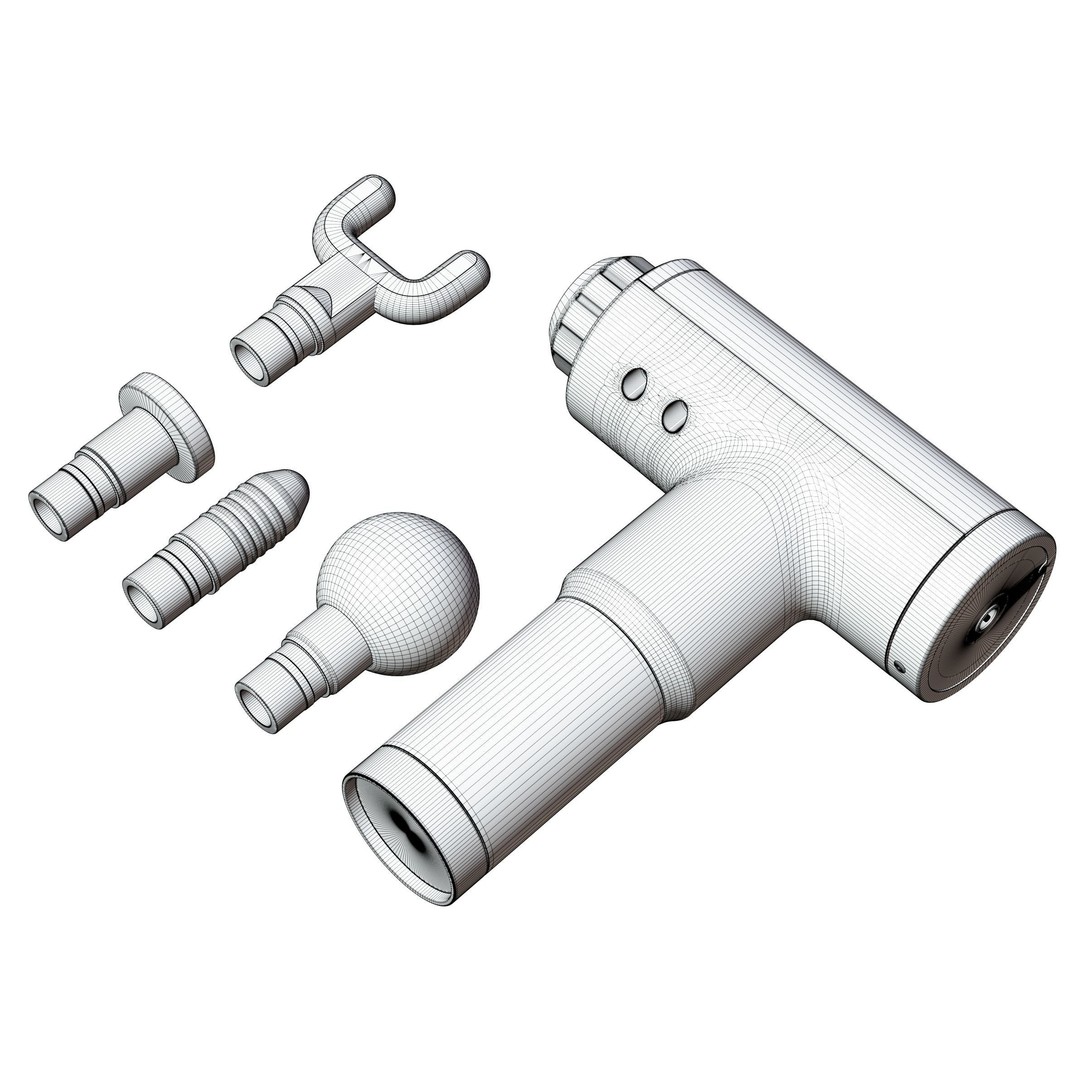 Massage Gun 3D Model – High-Quality Polygonal Mesh, FBX, Blender - View 15