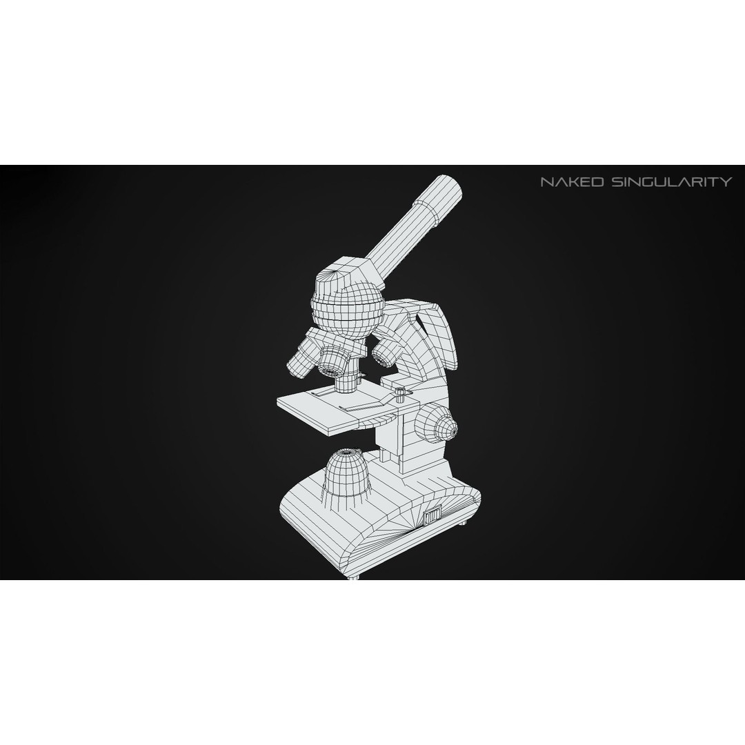 Invert Light Microscope 3D Model – Low Poly PBR Rigged Asset, FBX