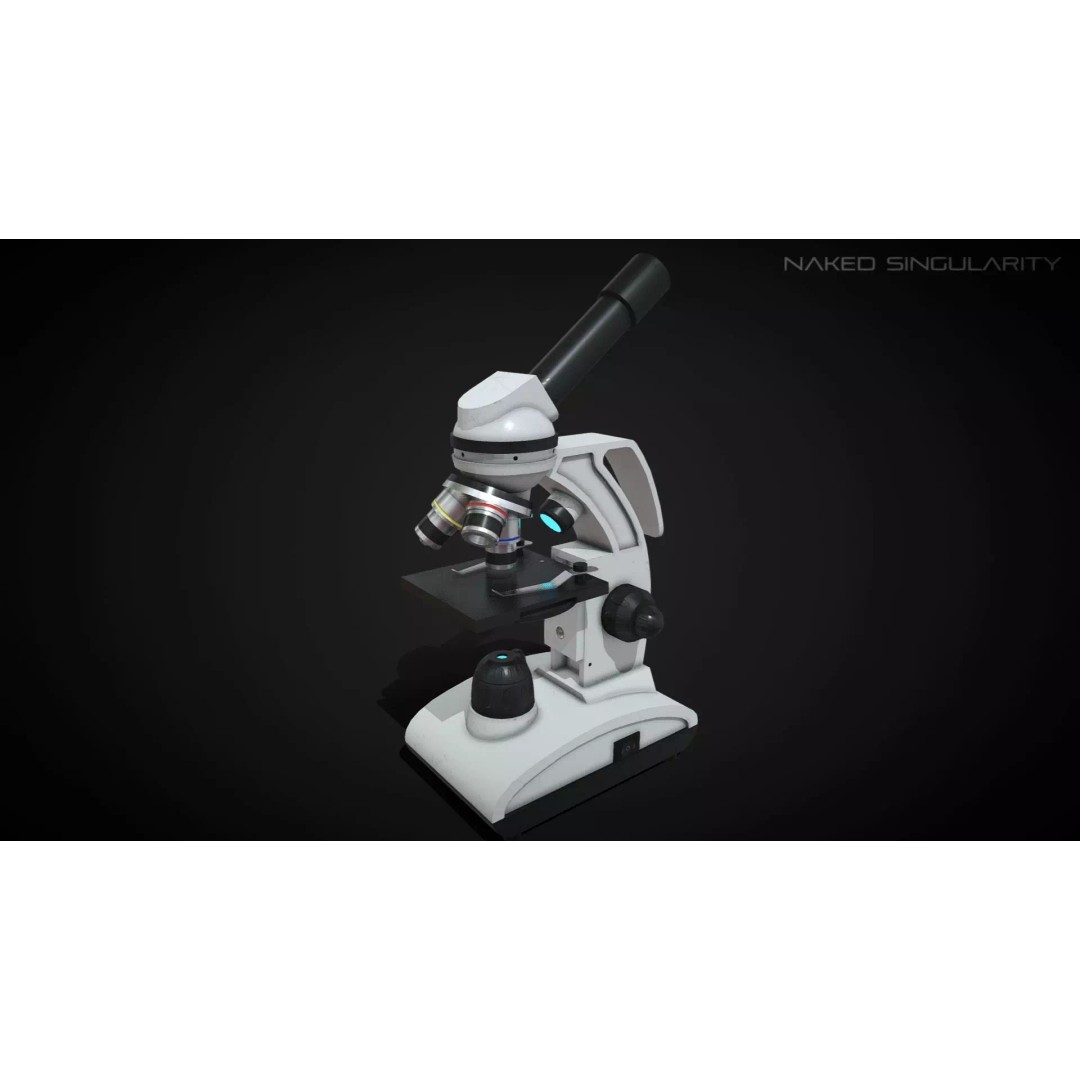 Invert Light Microscope 3D Model – Low Poly PBR Rigged Asset, FBX - View 2