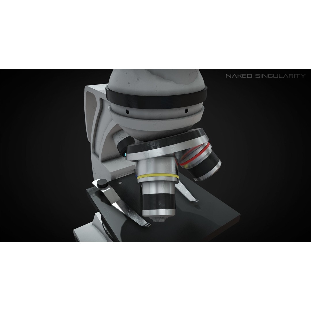 Invert Light Microscope 3D Model – Low Poly PBR Rigged Asset, FBX - View 4
