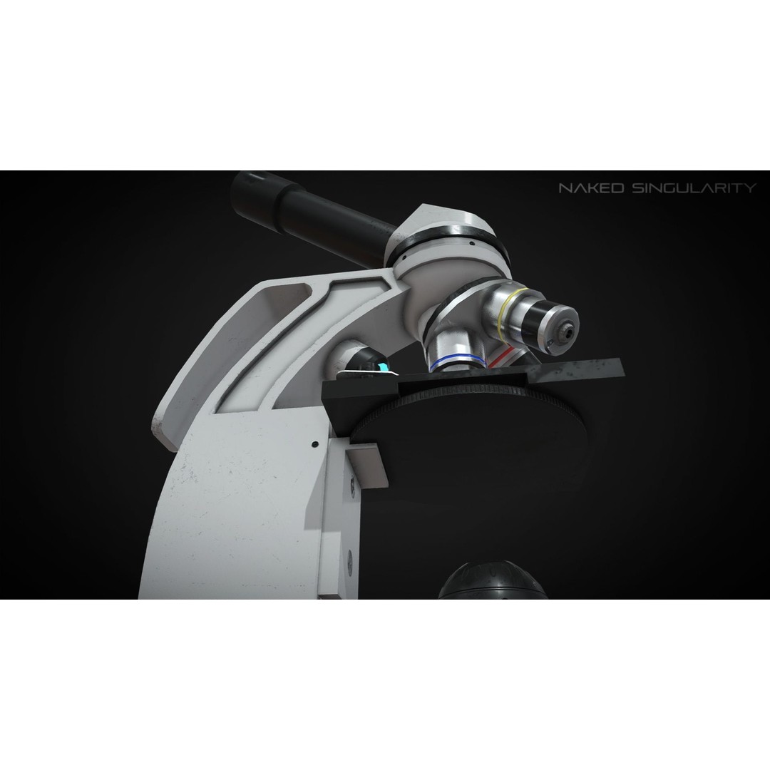 Invert Light Microscope 3D Model – Low Poly PBR Rigged Asset, FBX - View 5
