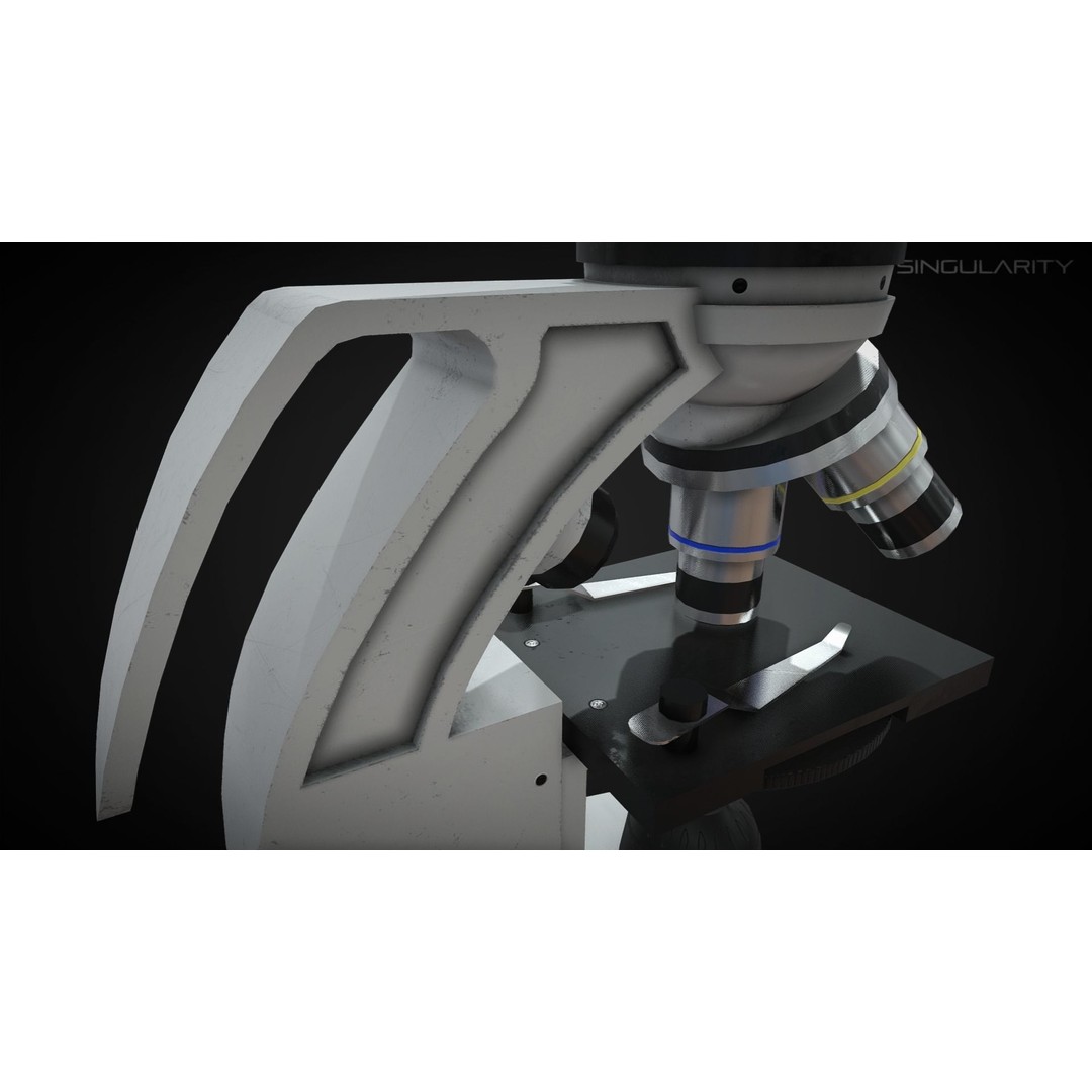 Invert Light Microscope 3D Model – Low Poly PBR Rigged Asset, FBX - View 6