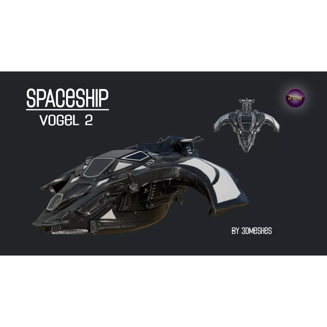 Vogel 2 Spaceship 3D Model – Low Poly PBR Game Asset, FBX - View 2