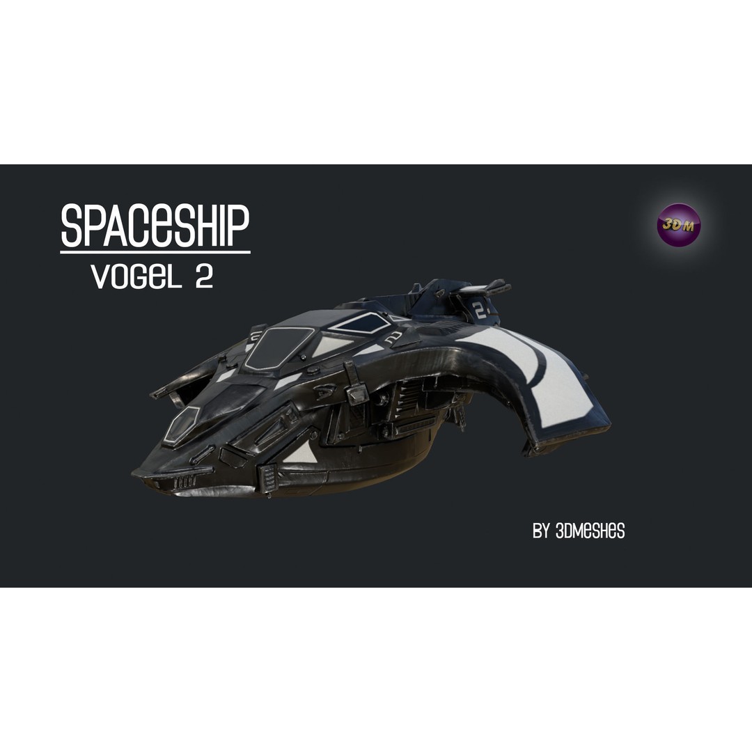 Vogel 2 Spaceship 3D Model – Low Poly PBR Game Asset, FBX - View 4