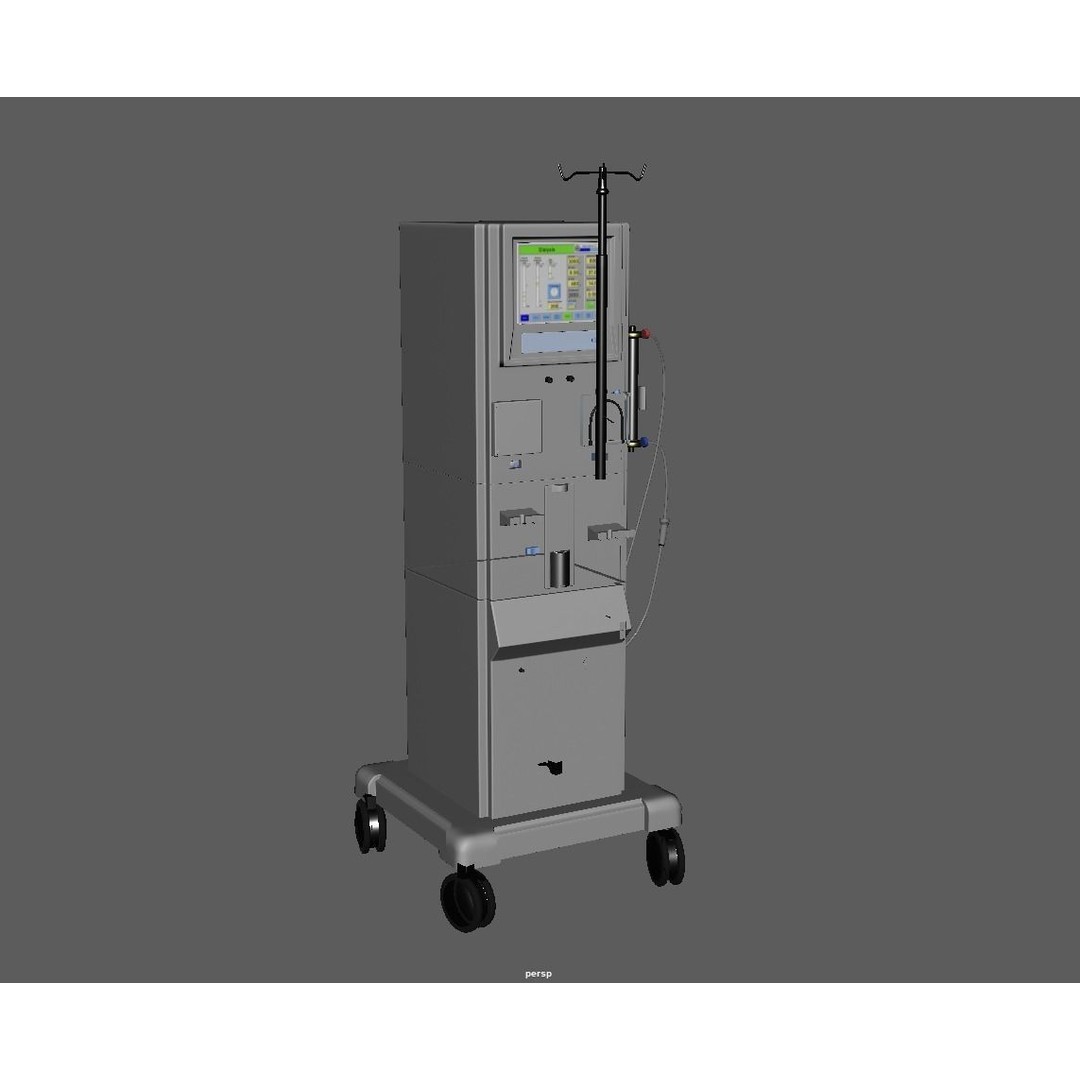 Dialysis Machine 3D Model – Low Poly Medical Device, FBX, PBR - View 17