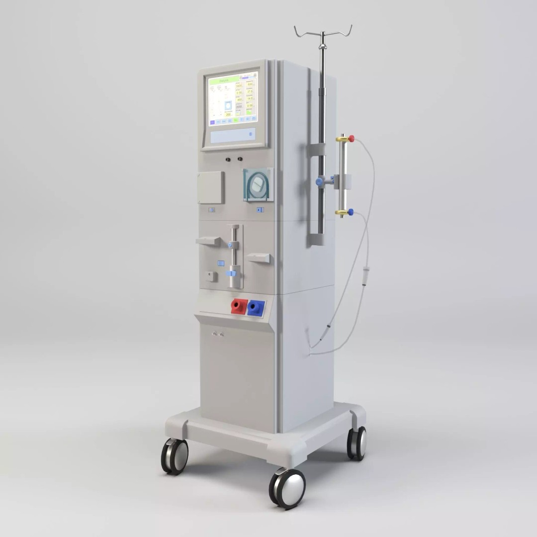 Dialysis Machine 3D Model – Low Poly Medical Device, FBX, PBR - View 2