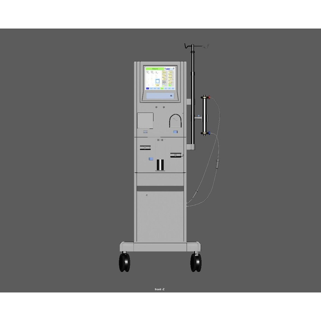 Dialysis Machine 3D Model – Low Poly Medical Device, FBX, PBR - View 21