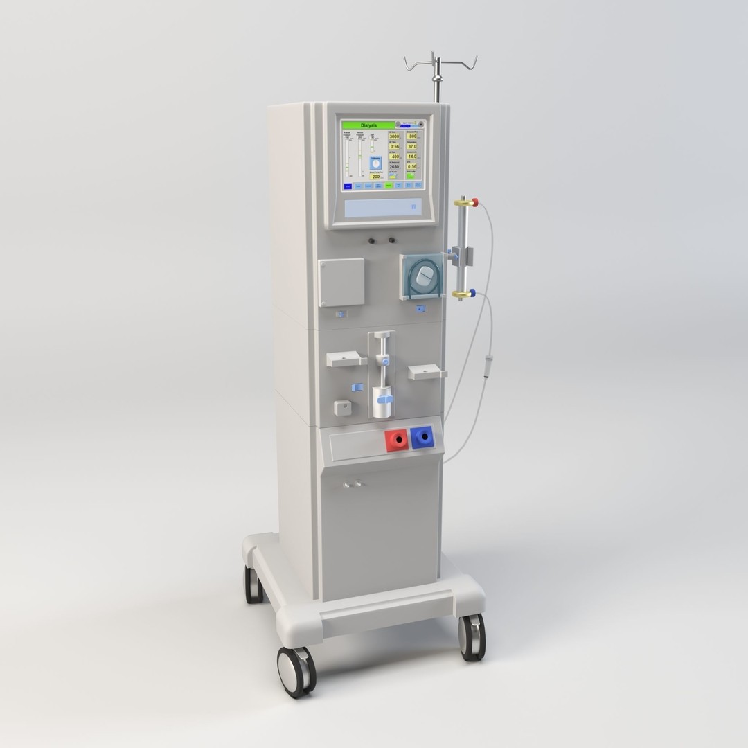 Dialysis Machine 3D Model – Low Poly Medical Device, FBX, PBR - View 4