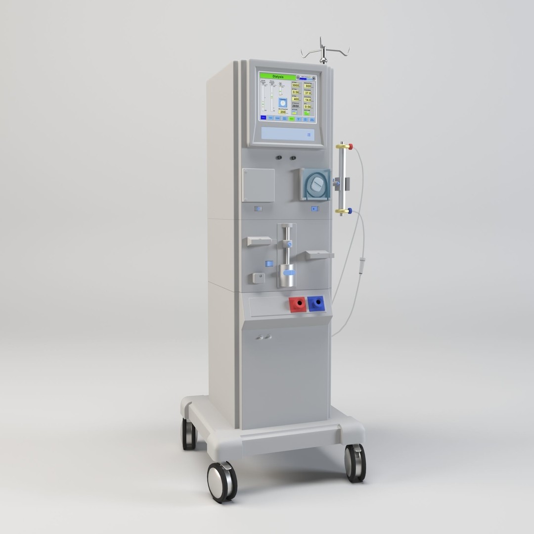 Dialysis Machine 3D Model – Low Poly Medical Device, FBX, PBR - View 6