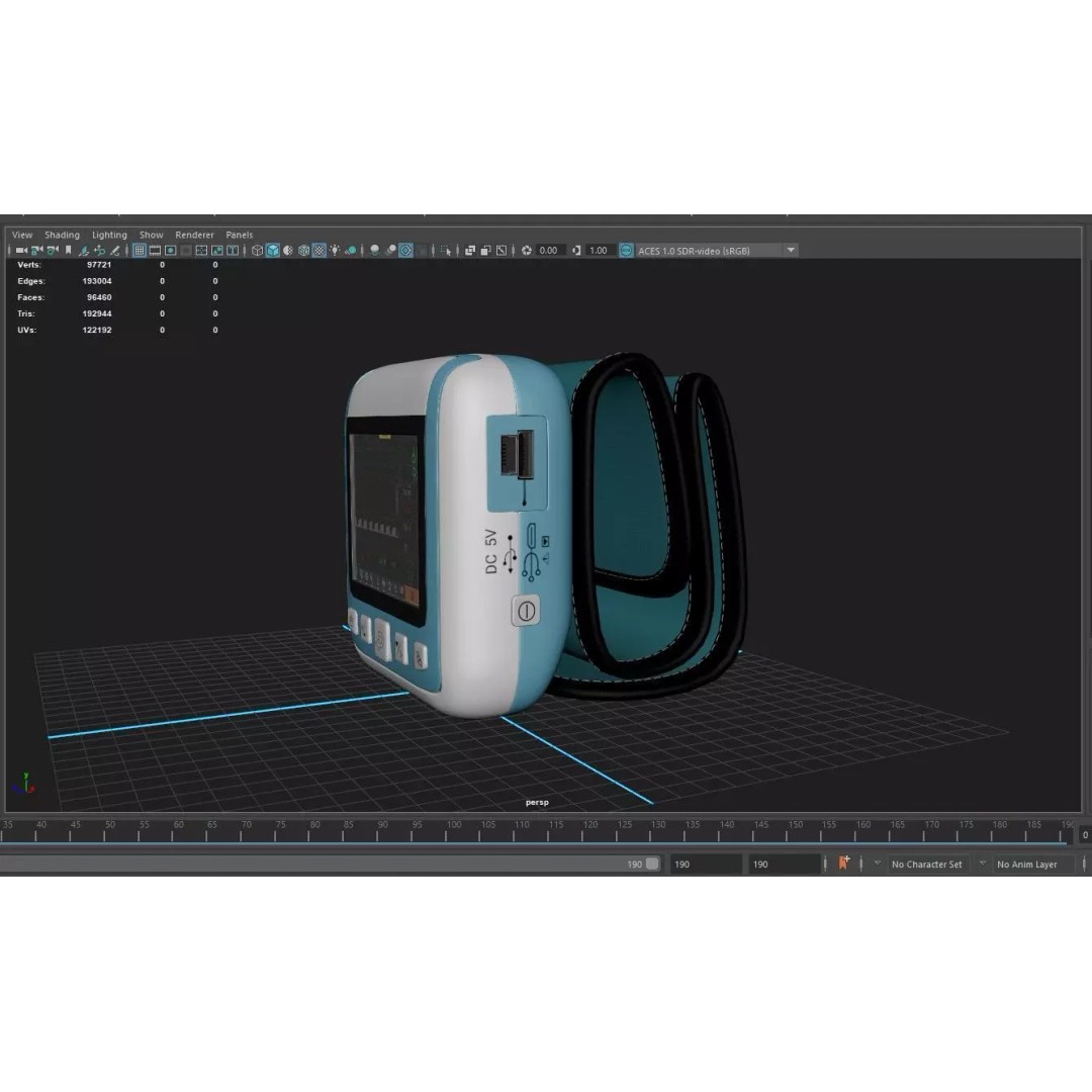 Wrist Patient Monitor 3D Model – Medical Device, PBR Textures, FBX - View 8