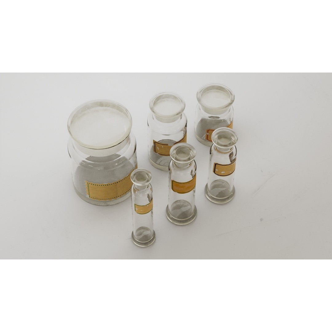 Alchemical Bottles 3D Model – Realistic Lab Set with PBR Textures - View 5