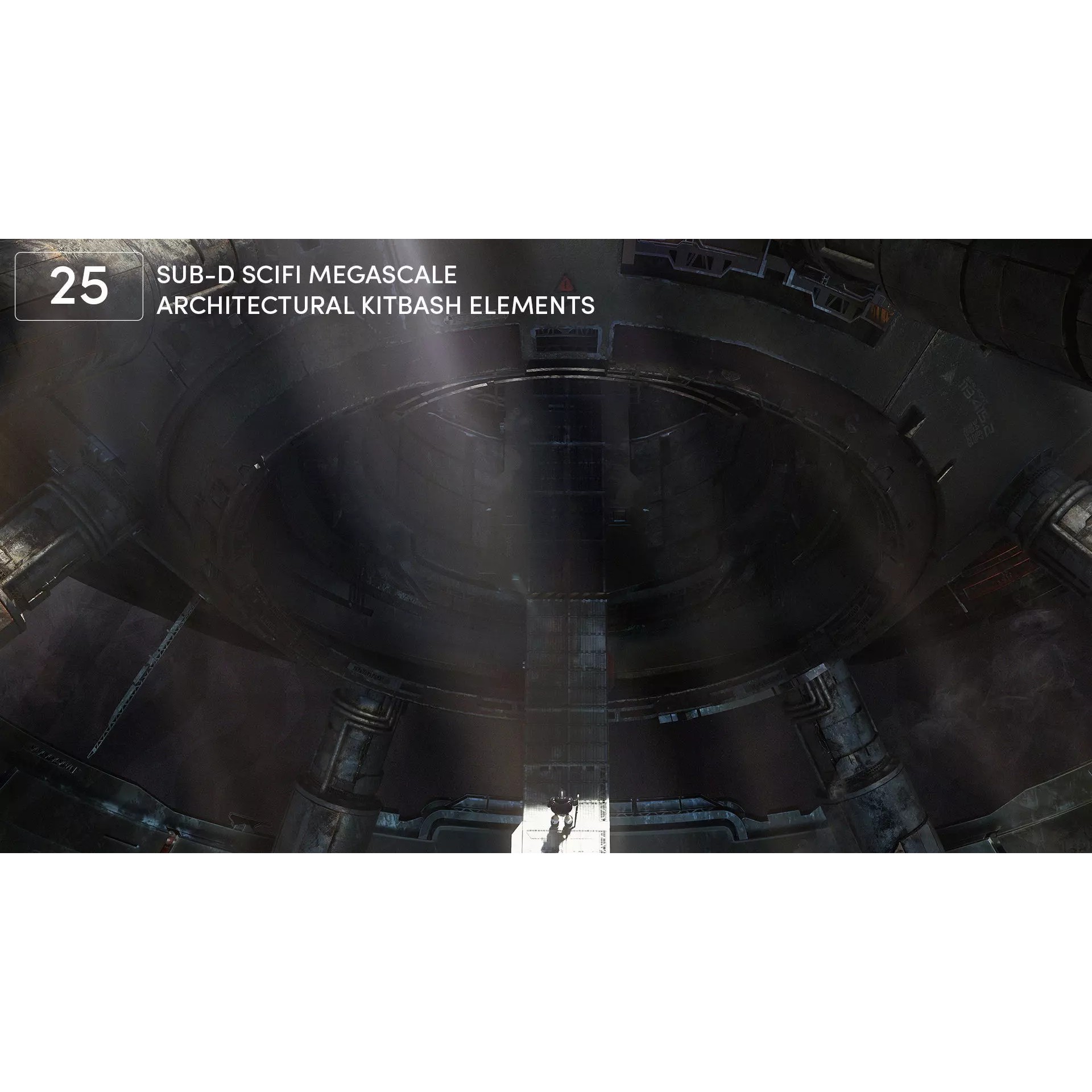25 SUB-D Megascale Architectural Kitbash Elements - 3D Model - View 2