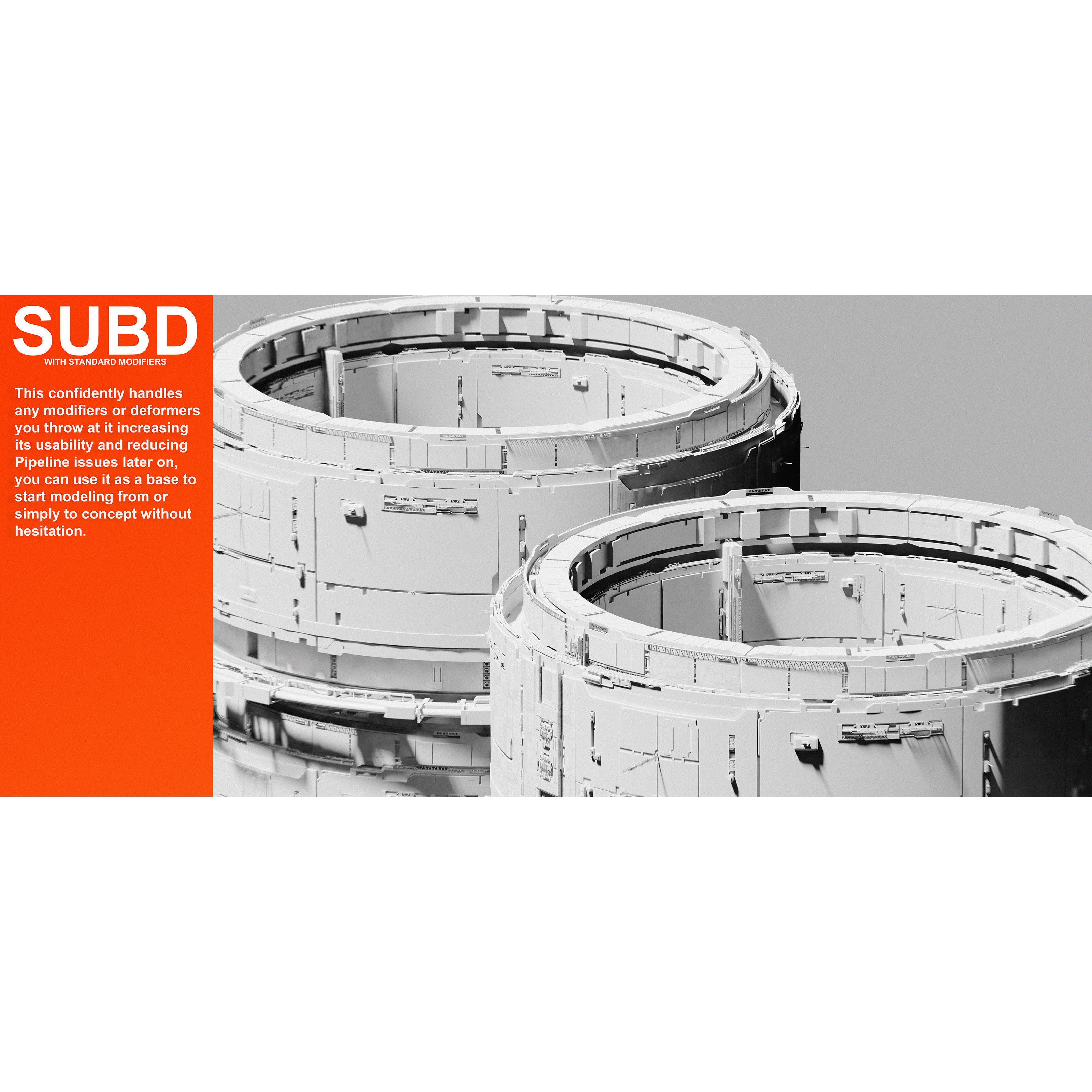 25 SUB-D Megascale Architectural Kitbash Elements - 3D Model - View 5