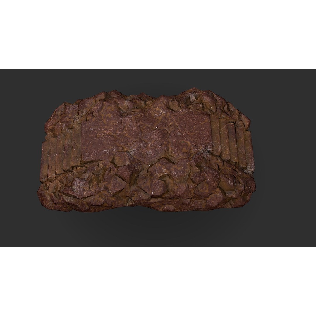 Stone Staircase 3D Model – Low Poly PBR Game Asset, FBX, OBJ - View 12