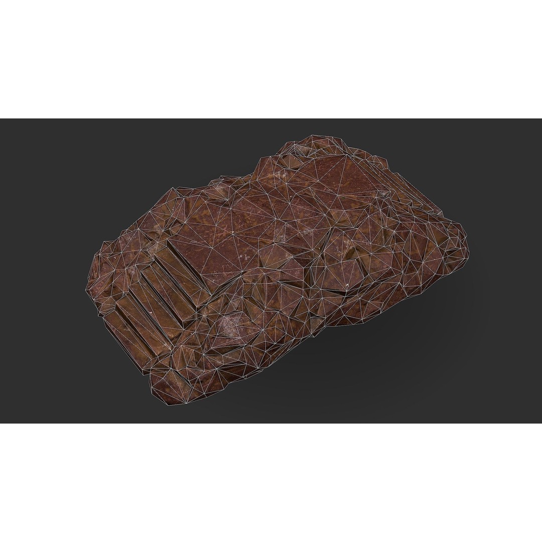 Stone Staircase 3D Model – Low Poly PBR Game Asset, FBX, OBJ - View 13