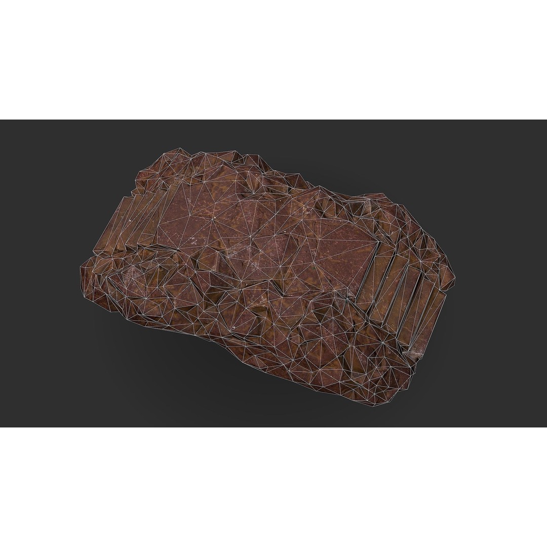 Stone Staircase 3D Model – Low Poly PBR Game Asset, FBX, OBJ - View 18