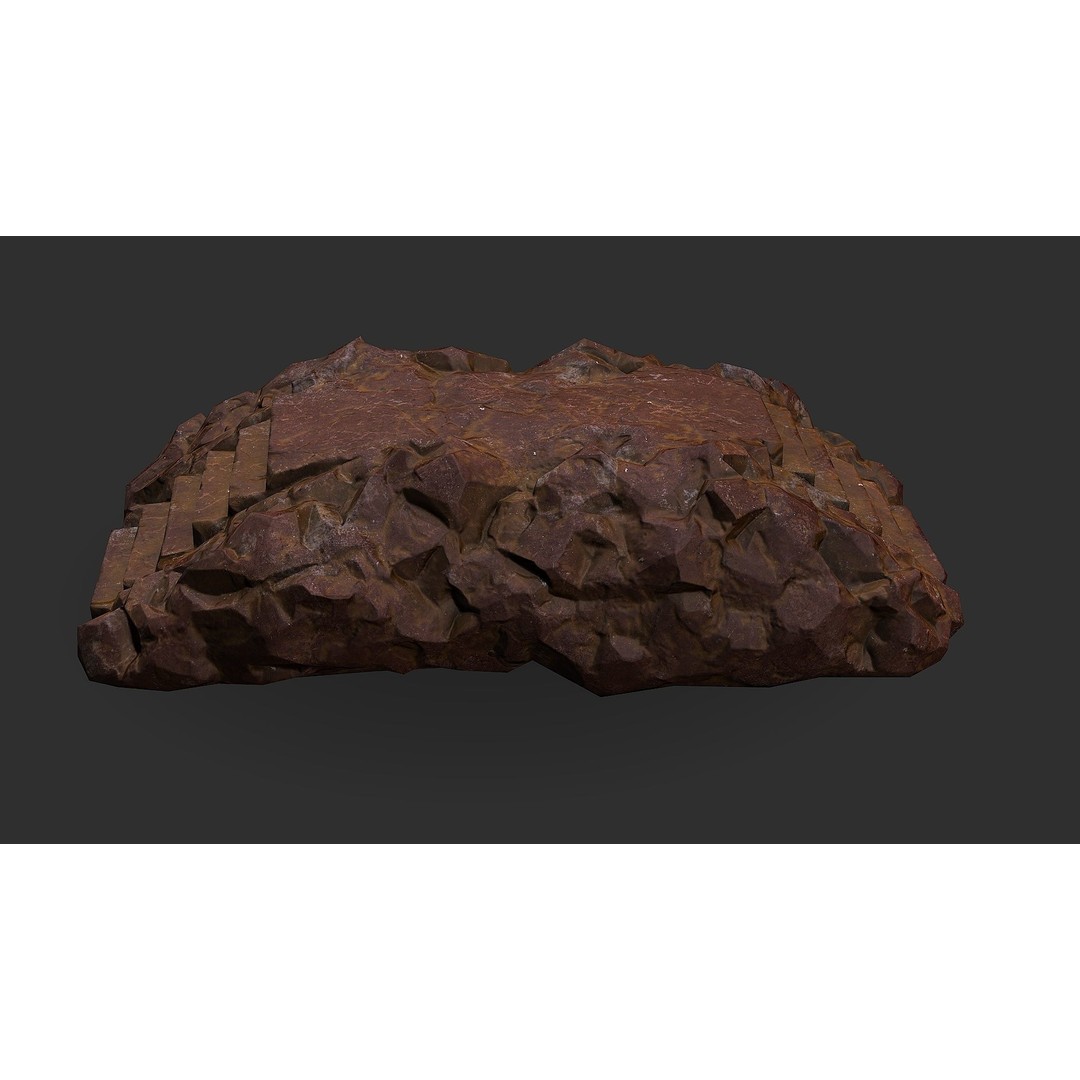 Stone Staircase 3D Model – Low Poly PBR Game Asset, FBX, OBJ - View 9