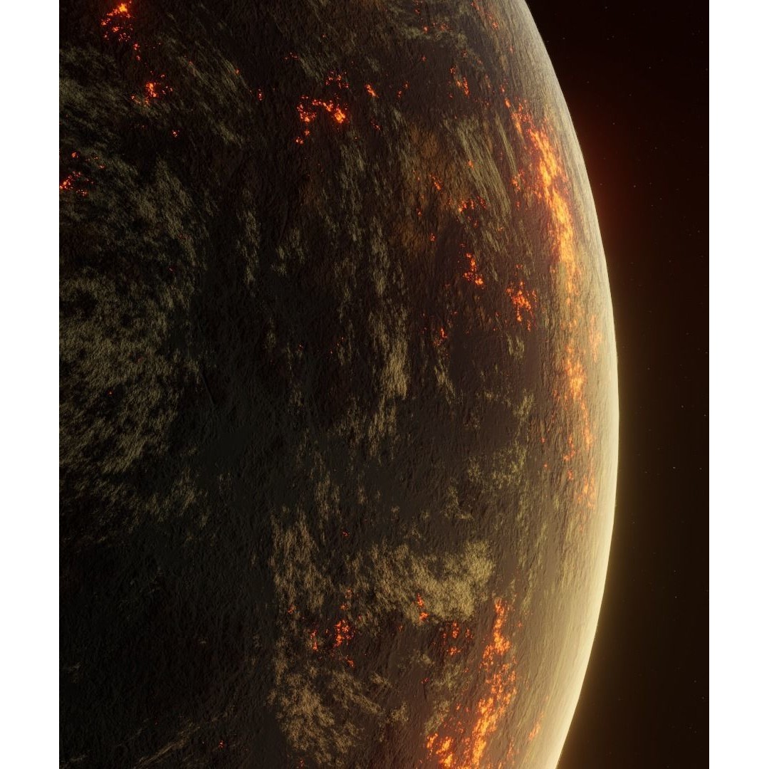 Alien Planet 3D Model – Low Poly Game Asset, FBX, PBR Textures - View 11