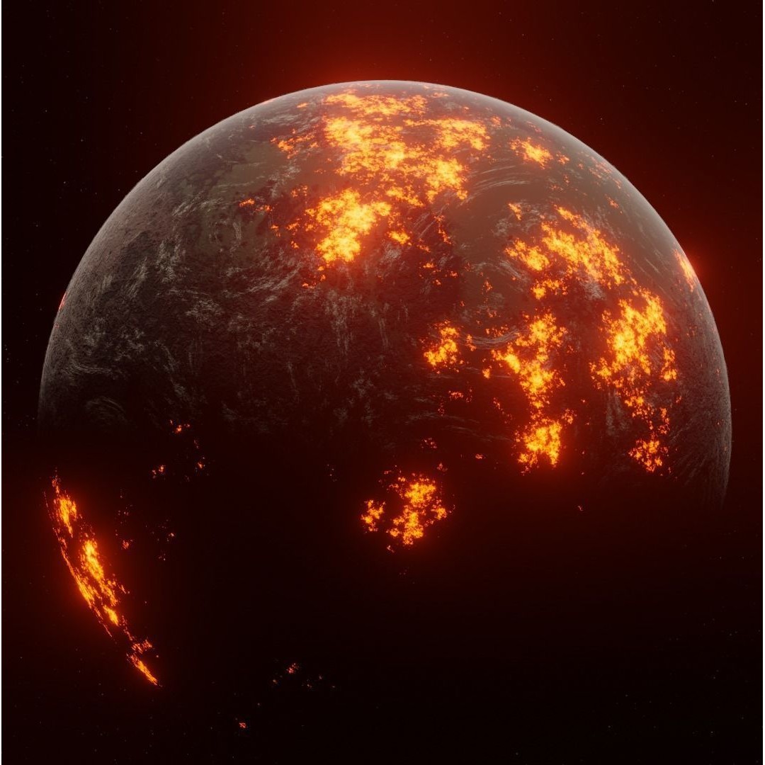 Alien Planet 3D Model – Low Poly Game Asset, FBX, PBR Textures - View 14
