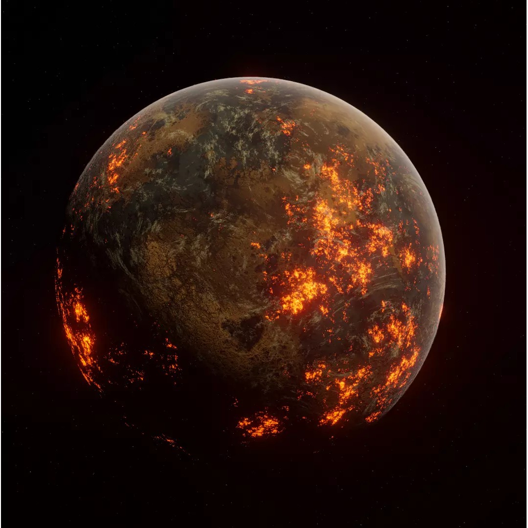Alien Planet 3D Model – Low Poly Game Asset, FBX, PBR Textures - View 2