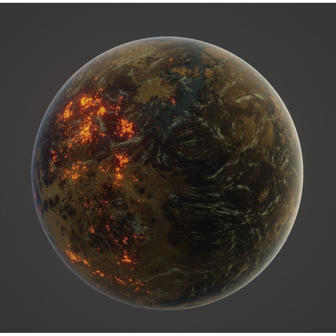 Alien Planet 3D Model – Low Poly Game Asset, FBX, PBR Textures - View 20