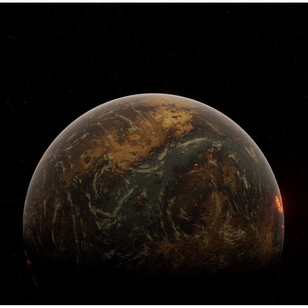 Alien Planet 3D Model – Low Poly Game Asset, FBX, PBR Textures - View 21