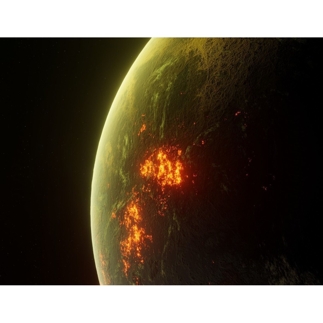 Alien Planet 3D Model – Low Poly Game Asset, FBX, PBR Textures - View 3