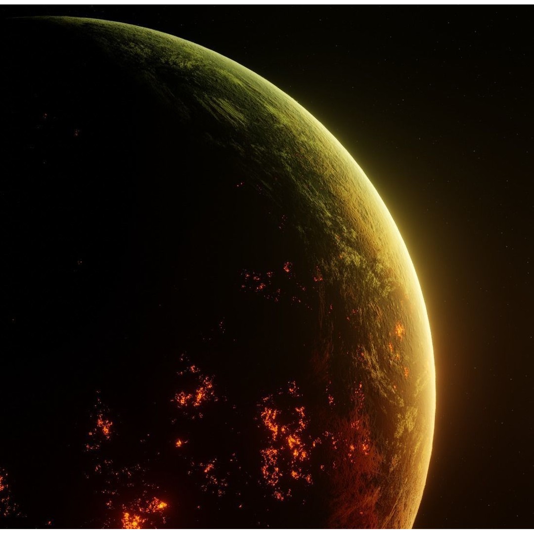 Alien Planet 3D Model – Low Poly Game Asset, FBX, PBR Textures - View 4