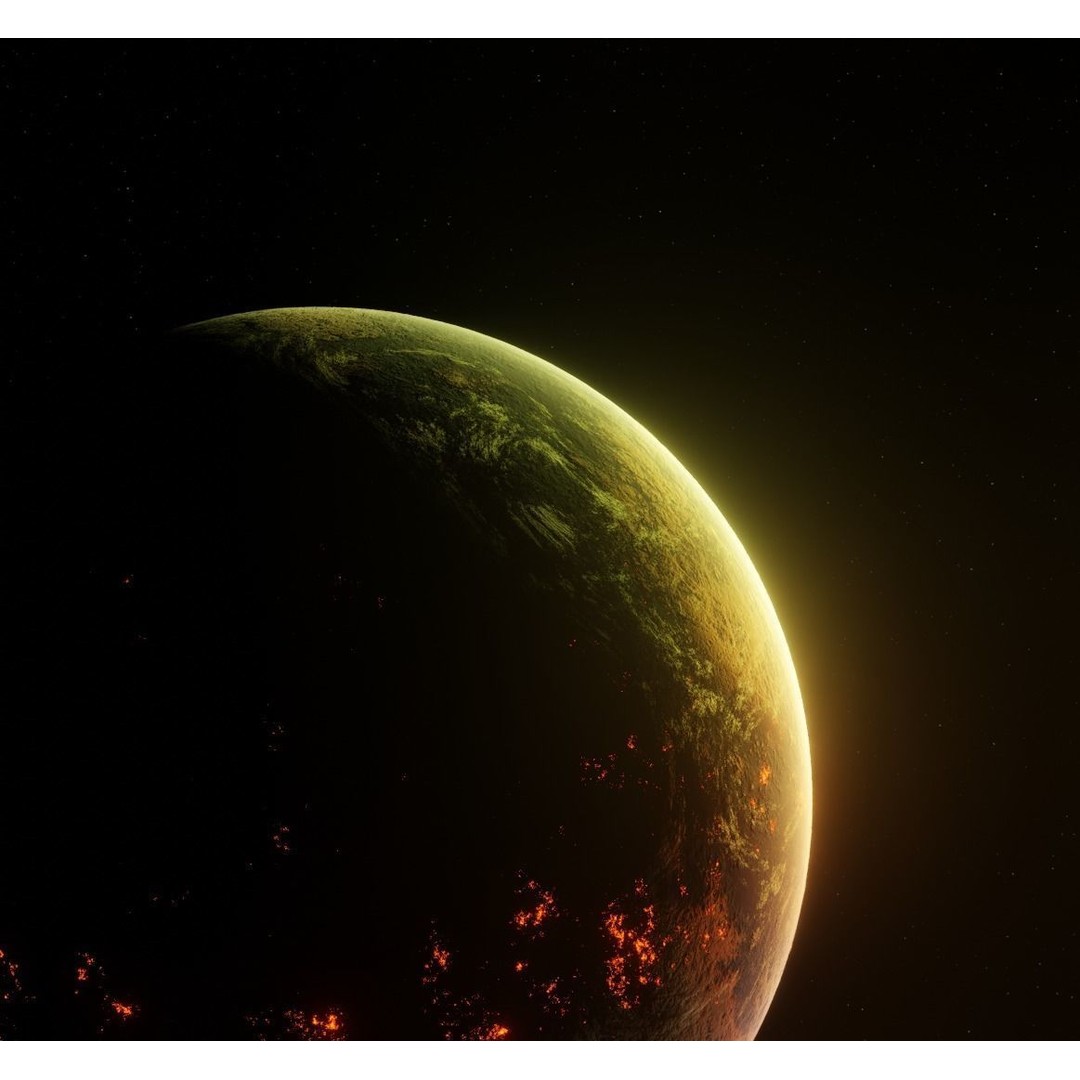 Alien Planet 3D Model – Low Poly Game Asset, FBX, PBR Textures - View 7