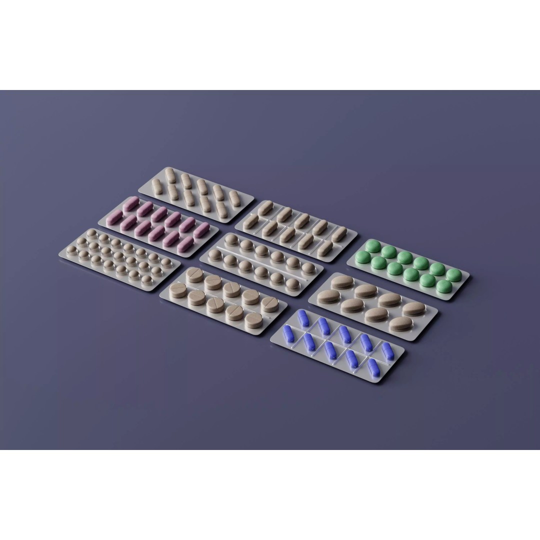 Medicine Tablets and Pills 3D Model – Low Poly Game Asset, FBX, OBJ - View 2