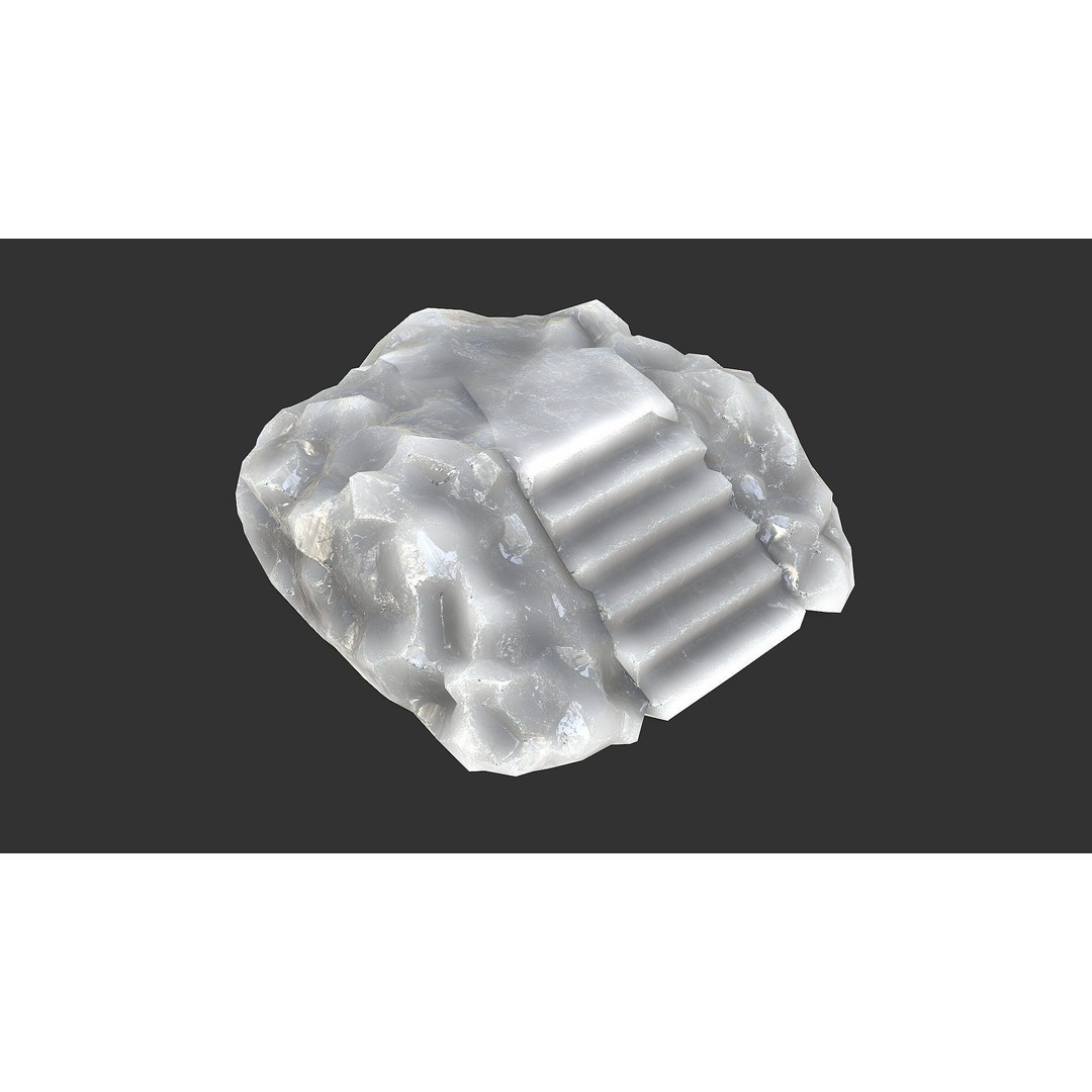 Stone Stairs 3D Model – Low Poly PBR Game Asset, FBX, OBJ - View 16