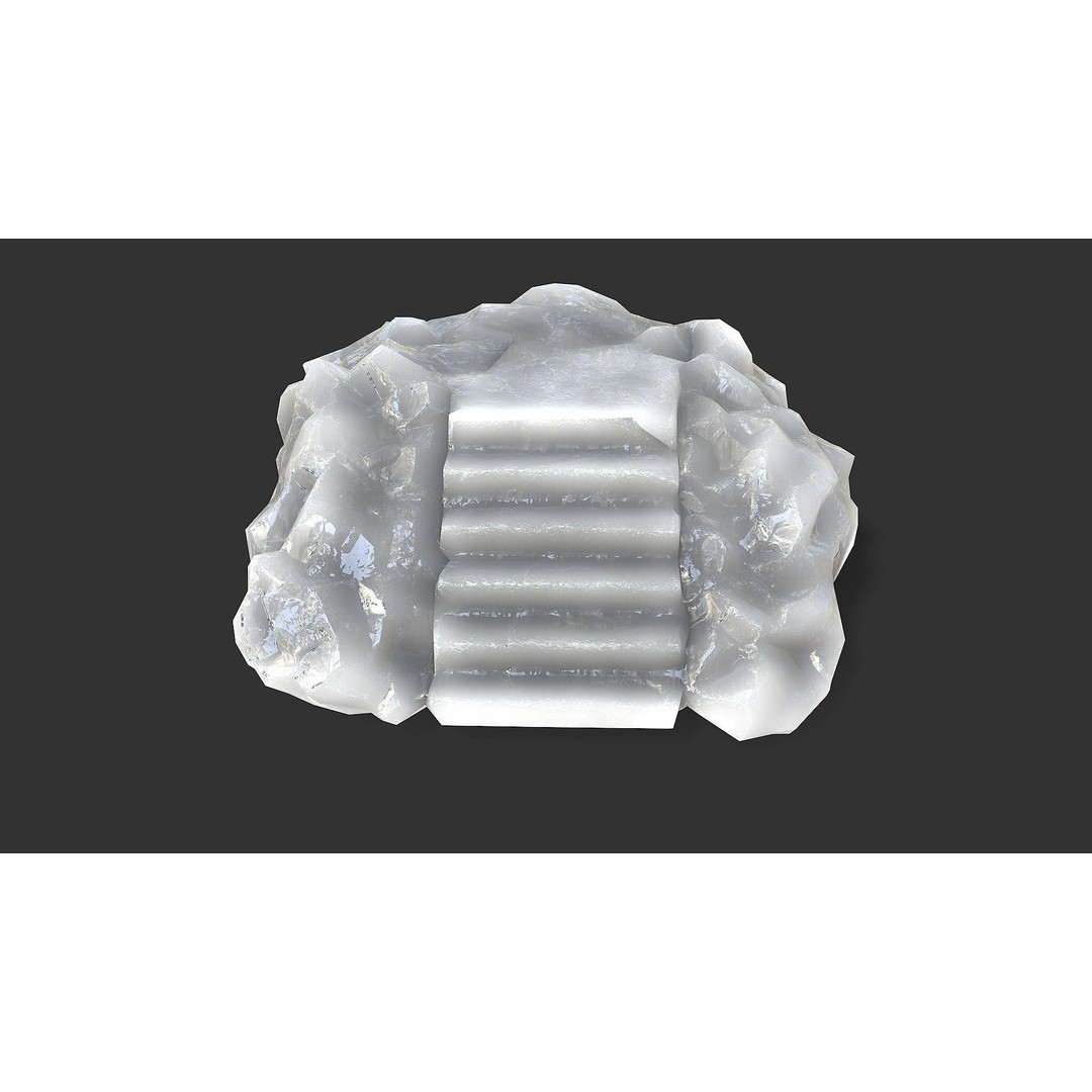 Stone Stairs 3D Model – Low Poly PBR Game Asset, FBX, OBJ - View 6