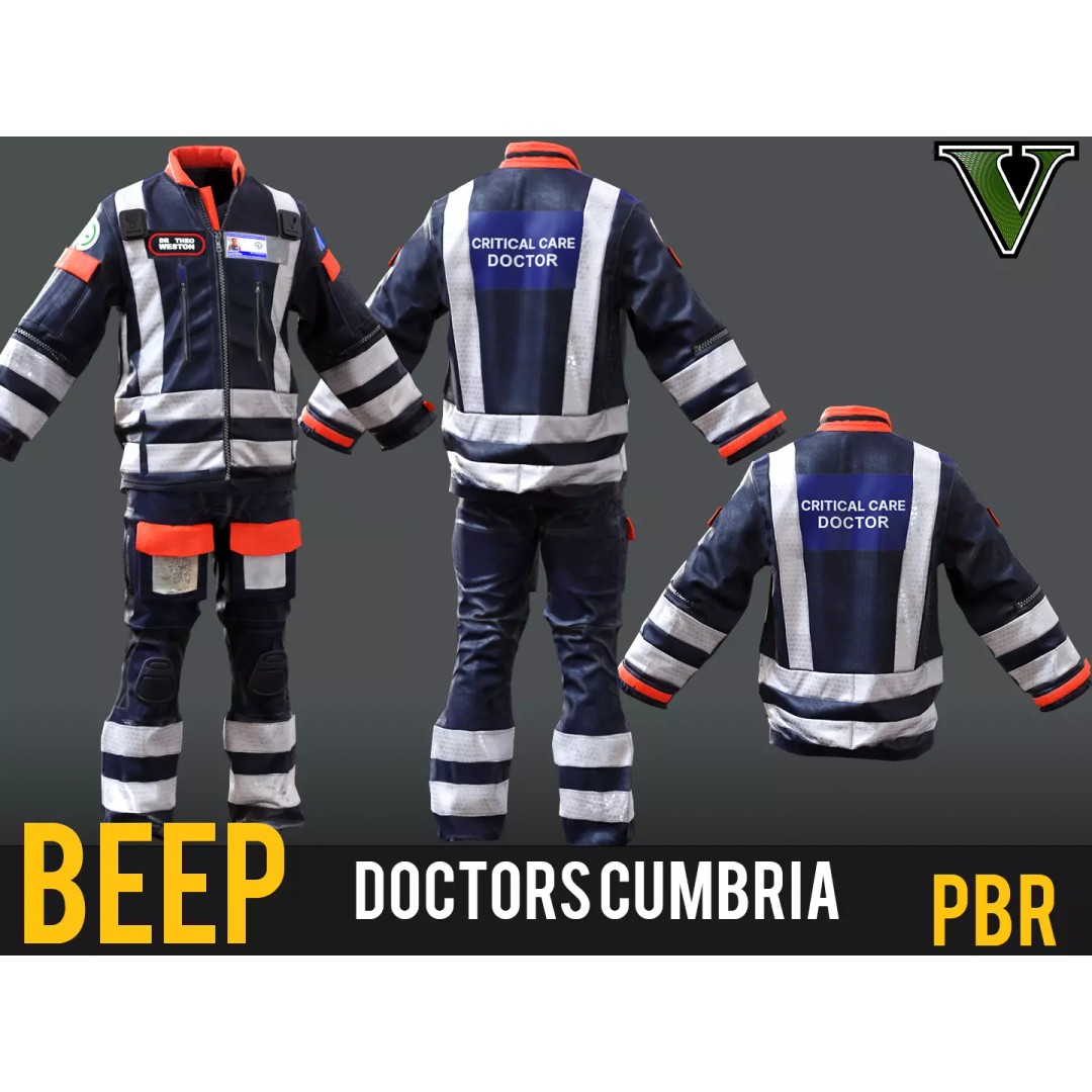 BEEP Doctors Cumbria 3D Model – Low Poly Emergency Responder Asset, FBX - View 2