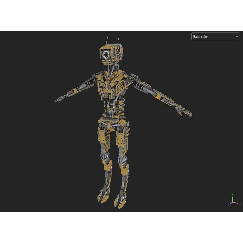 Industrial Robot - Low-Poly Game-Ready 3D Model - View 24
