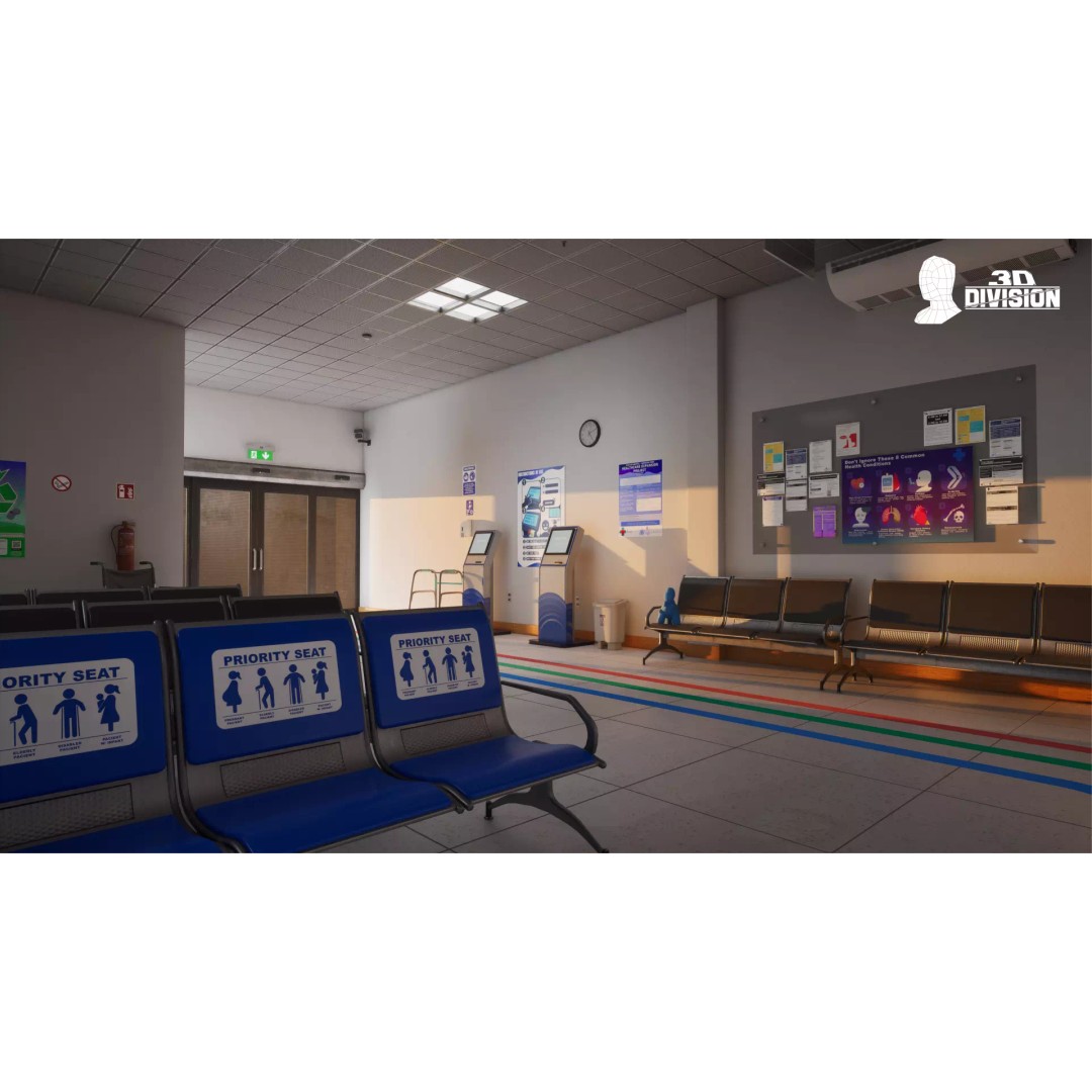 Modern Hospital Reception 3D Model – Low Poly PBR Game Asset, Unreal Engine - View 11